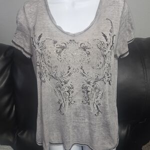 SOCIAL COLLISION Gray Graphic Tee